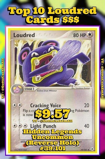 Top 10 Rarest Loudred Pokémon Cards! 🔊💥 #pokemon #top10 #tcg #pokémon #pokemoncards #pokemontcg