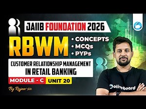 JAIIB RBWM Module C Unit 20 | Customer Relationship Management in Retail Banking | JAIIB Foundation