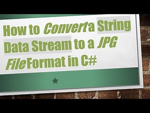 How to Convert a String Data Stream to a JPG File Format in C#