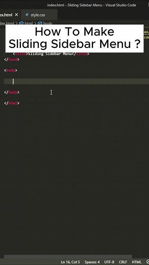 How To Make Sliding Sidebar Menu Using HTML & CSS #HTML #CSS3 #html #css3 #htmlcss #sidebar #hovereffect #developer #cssanimation #coding #fyp #codingtutorial #coderlife #javascript #webdeveloper
