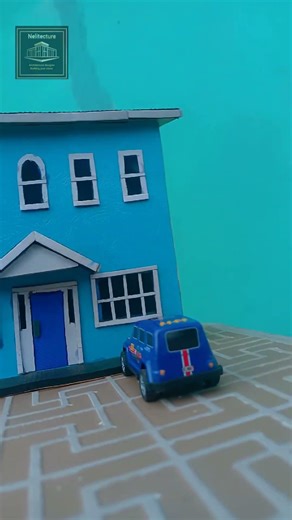miniature house with cardboard