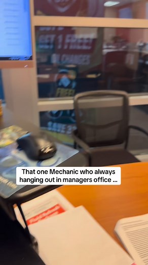 64K views · 8.2K reactions | Mechanic needs to just put a two post car lift in his manager’s office … 藍 #oilchange #cardealership #serviceadvisor #mechanicshop #mechanic #mechaniclife | Dealerplateguy | Facebook