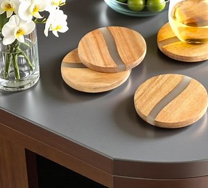 Handmade Wood and Epoxy Resin Coaster Set | Custom Options - Etsy Canada