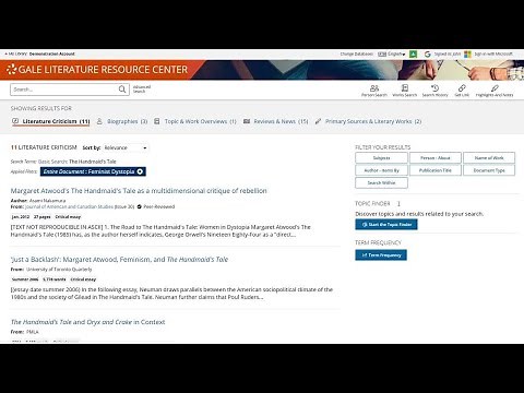 Gale Literature Resource Center - Literary Analysis