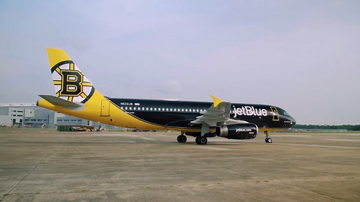 Now Arriving: Bear Force One, our new Boston Bruins livery. Ready to go coast to coast? #JetBlueOfficialAirline #NHLBruins | JetBlue