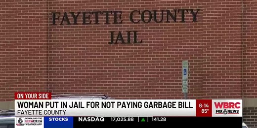 Woman put in jail for not paying garbage bill in Fayette Co.