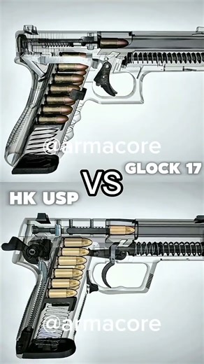 HK USP vs Glock 17 ⚔️🔥 “German Precision vs Austrian Power” 🇩🇪🇦🇹 #usa #militaryhistory