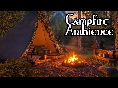 Bonfire Ambience & Cricket Sounds | Calmed by Nature Campfire ASMR