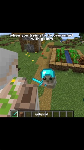 never oversmart with golem.. ☠️ #minecraft #shorts