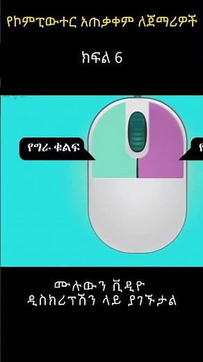 የኮምፒውተር አጠቃቀም ለጀማሪዎች? | How to use Computer for beginners in Amharic? sh 6