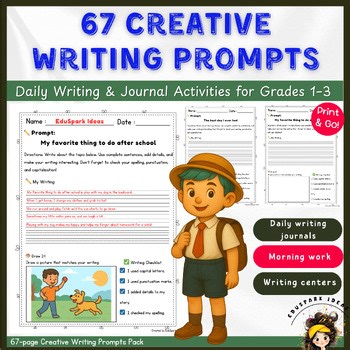 67 Creative Writing Prompts for Grades 1–3 | Daily Writing & Journal Activities