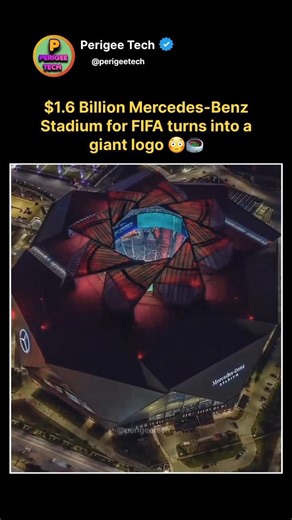 $1.6B Mercedes Stadium = Giant Logo 😳 #shorts #fifa #engineering #innovation #mercedes #stadium