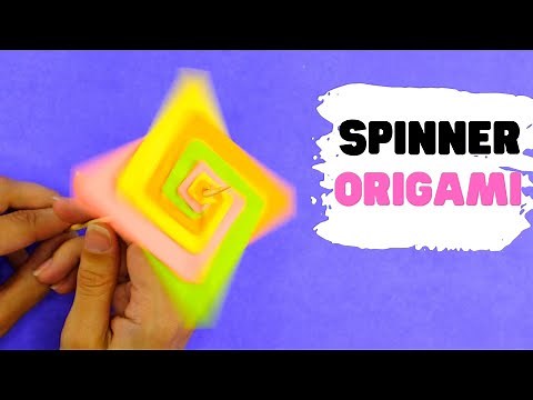 How to make origami SPINNER on a stick [spinning top from paper]