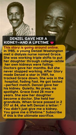 DENZEL GAVE HER A KIDNEY—AND A LIFETIME 💔