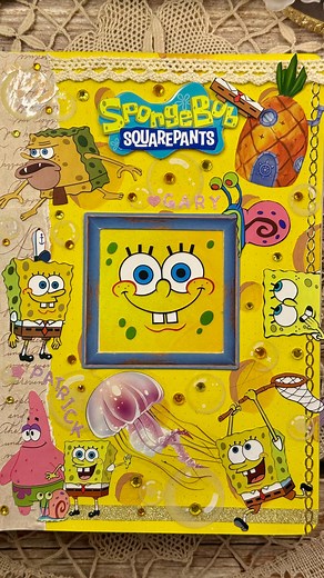 Tori Journal | ASMR journal Sponge Bob Squarepants🍍🌊✨🪼🐠🫧💛🐚🪸 Chains stickers from @stamprintslife 🖌️♥️ Link 🔗... | Instagram