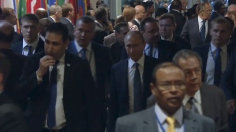 Vladimir Putin during his last visit to the US in 2015