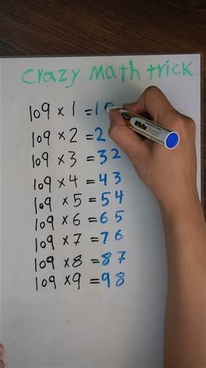 Easy way for 109 multiplications #shorts