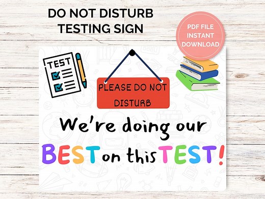 Do Not Disturb Testing Sign, Testing Do Not Disturb Door Sign, Printable Do Not Disturb Sign, Testing in Progress Door Sign - Etsy