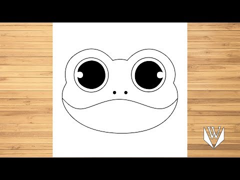 How to draw Frog Face Step by step, Easy Draw | Free Download Coloring Page