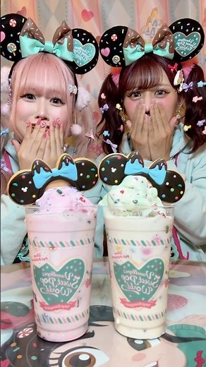 しなこちゃんとディズニーでアレンジドリンク作ってみた🤎🩵#shorts #asmr #food #お菓子
