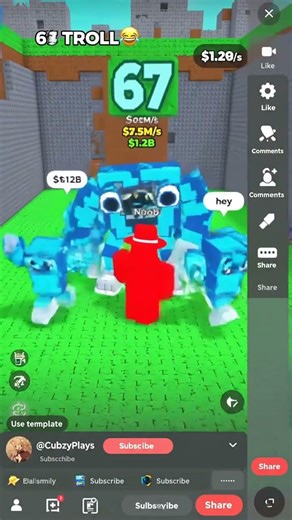 67 BRAINROT TROLL in Steal a Brainrot Roblox (No Script) : Noob to Pro Guide #gaming #viral #video