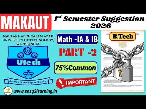 🔥B.TECH 1st Semester Math Suggestion 2026 || IA & IB || Part-2|| By Ritam Sir #easy2learning