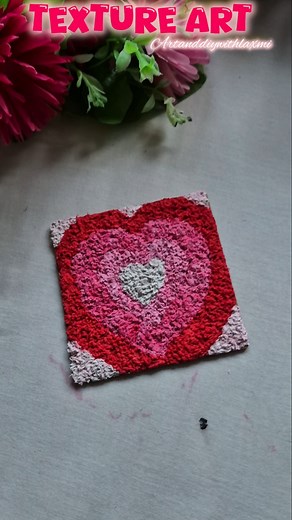 DIY Textured Heart Art 💖 | Satisfying Texture Art Tutorial #Shorts #art