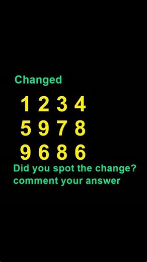 "Find the Changed Number Puzzle | Visual Brain Test"