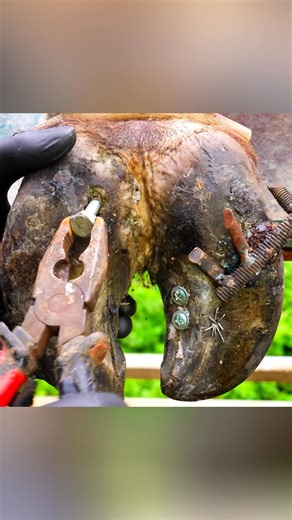 You Won’t Believe What Was Stuck Inside This Hoof #hoofcleaning#farrierlife#satisfying#animalcare#beforeandafter#oddlysatisfying#farmlife#usareels | The Hooftle Cleaning Pro