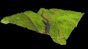 2d image of a complex geographical drone scan converting into a 3d model geographical information system or gis evaluation over an urban area in south america