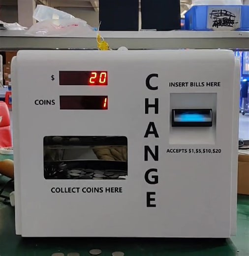 Smart Quarter Change Machine Token Coin Change Machine Banknotes Exchange Machine for Photo Booth Game Center Efficient and Convenient ✅ Token diameter:23mm-26mm ✅ Token thickness:1.6mm-1.8mm (for other thickness, need special make) ✅ LED display insert money amount and remaining coins（Payout coin quantity count down） ✅ Dispenses a single denomination of coin or token ✅ Easy to set the denomination and the coin quantity ✅ Data sheet of income and outcome ✅ Error code display , easy to find the p