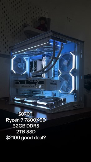 RTX 5070Ti | Ryzen 7 7800X3D selling for $2100 obo. Overpriced or fair deal? #rtx5070ti #ryzen77800x3d #budgetgaming #pcbuild #fyp