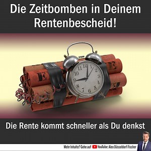 1.1M views · 4.1K reactions | Die Zeitbomben in deinem Rentenbescheid, oder warum Du Immobilien kaufen solltest. Im Kleingedruckten Deines Rentenbescheides sind Dinge mysteriös verklausuliert, die Dir die Zornesröte ins Gesicht treiben werden. WennDu also zart besaitet bist, schaue Dir das Video lieber nicht an. | Alex Düsseldorf Fischer | Facebook
