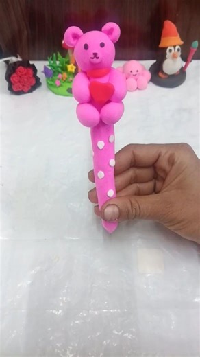 diy super clay cute pen #clayart #shortvideo