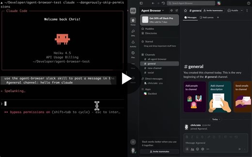 Imagina a Claude controlando Slack, enviando mensajes o revisando un diseño en Figma. Agent-browser de Vercel Labs Lanzo soporte para Electron y esto controlar directamente apps como: → Discord →… | GusTavo Moreno