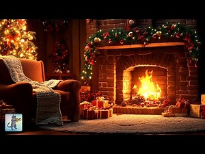 Cozy Christmas Ambience 🔥 Burning Fireplace & Crackling Fire Sounds (No Music)