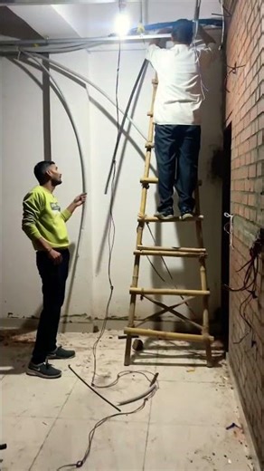 Ceiling wiring and AC fitting in electrician work #sorts #SurajElectrician #electricalwork