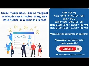 Microeconomie: Costul produsului, Productivitatea muncii, Rata profitului #meditatii #microeconomie