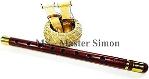 Golden Duduk Armenian Professional Instrument with 3 Reeds and Playing Instructions Included, Made in Armenia from Apricot Wood and Brass rings