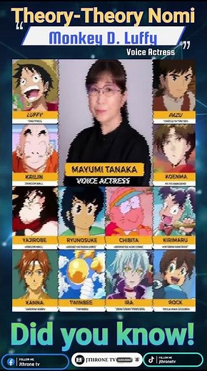 Monkey D Luffy of One piece and Krillin in Dragon ball are same voice actress Mayumi Tanaka #op