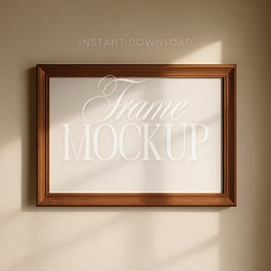 Wood Frame Mockup 3x2 Minimalist Wall Art Poster Mockup With Sunlight Shadows Artwork Display for Prints JPG PNG PSD Digital Download - Etsy