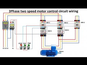 3 phase 2 speed motor control circuit wiring diagram and motor connection