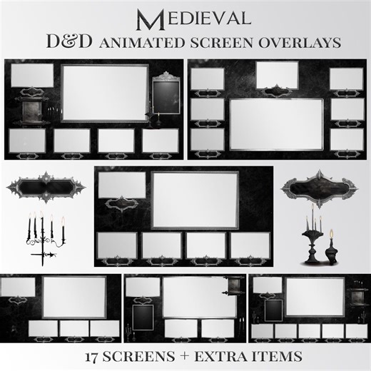 Animated Medieval Twitch Overlays: Gothic D&D Stream Pack - Etsy