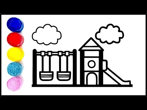 Play Ground Drawing | How to Draw Play Ground Coloring, Painting for Toddlers