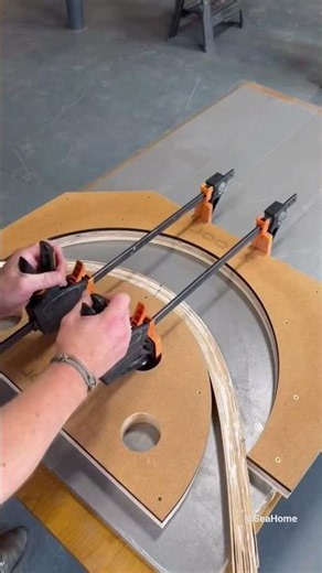 🎯 Masterclass in Bent Wood Lamination! #lifehacks #tools #diyhacks #fypシ #woodworking