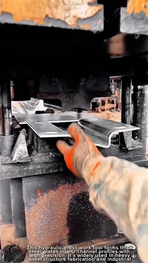 steel Hydraulic press work tool forming precise U-channel profile for time saving work