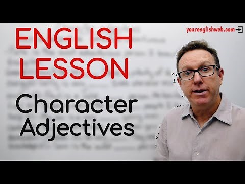 English lesson B2 - Character adjectives from nouns - gramática inglesa