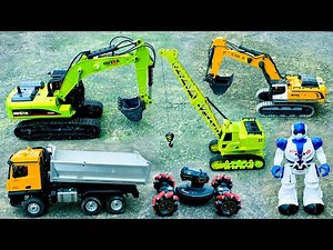 Xe Cẩu Khổng Lồ Múc Đất lên Xe Ben , Máy Xúc Điều Khiển Từ Xa, Xe Tải chở Cát, Ô Tô Đồ Chơi Xoay 360