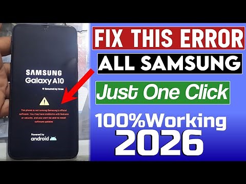 The Phone Is Not Running Samsung Official Software How To Solve a10/a10s/a30/a20/a70/a51 New Method