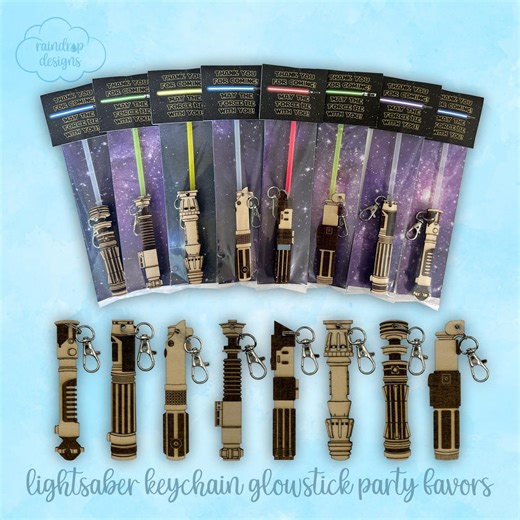 Star Wars Lightsaber Keychain Glow Stick Party Favors, Bundle of 8 - Etsy